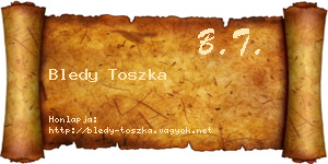 Bledy Toszka névjegykártya